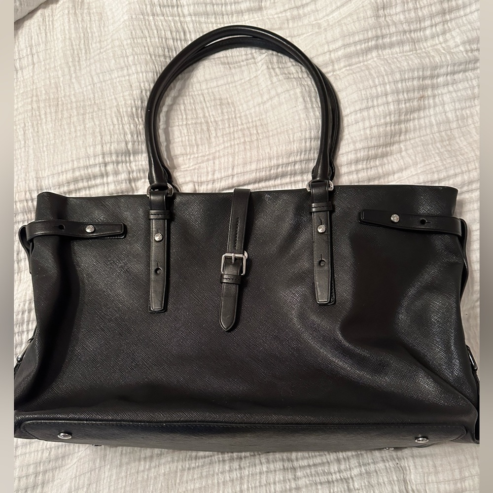 Tumi Black Leather Tote Bag